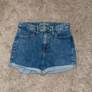 High waisted jean shorts